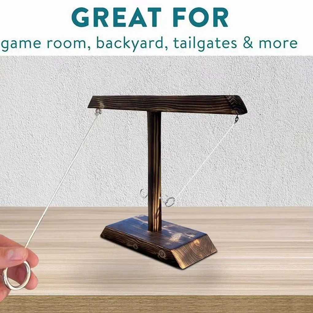Ring Toss Games for Kids Adults Home Party Drinking Games Fast-paced Handheld Wooden Board Games Shot Ladder Bundle Outdoor Bars