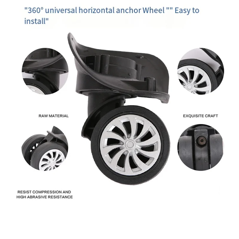 ABRT-4 Pack Replacement Luggage Suitcase Spinner Wheels Universal Swivel Wheel Suitcase Spinner Wheels For Luggage