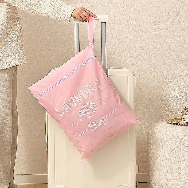 Large Capacity Waterproof Travel Laundry Bag Wet Dry Organizer Pouch with Zipper Hanging Strap Portable Storage Bag