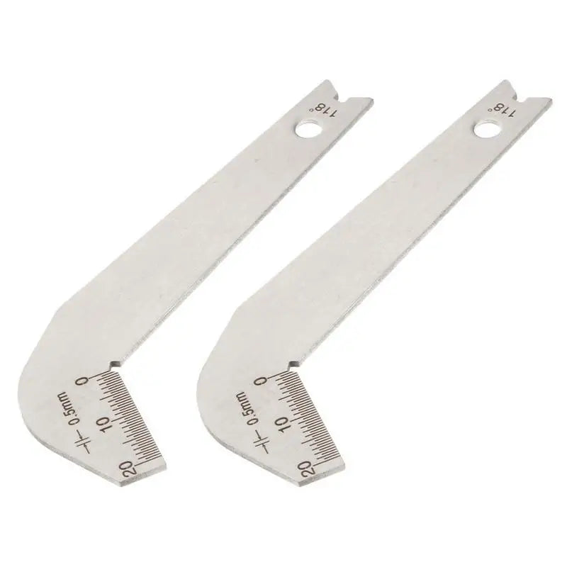 2Pcs Drill Bit Sharpening Gauge Stainless Steel 05mm Accurate 118 Degree Angle Sharpening Tool
