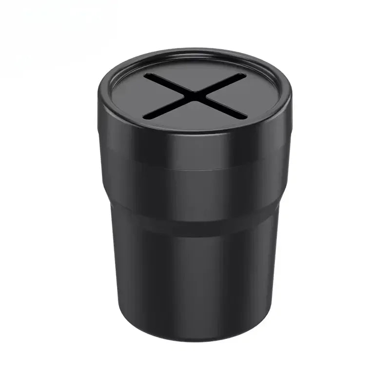 New Car Trash Can With Lid Mini Auto Garbage Can Leakproof Vehicle Trash Bin Fits Cup Holder in Console or Door for Automotive