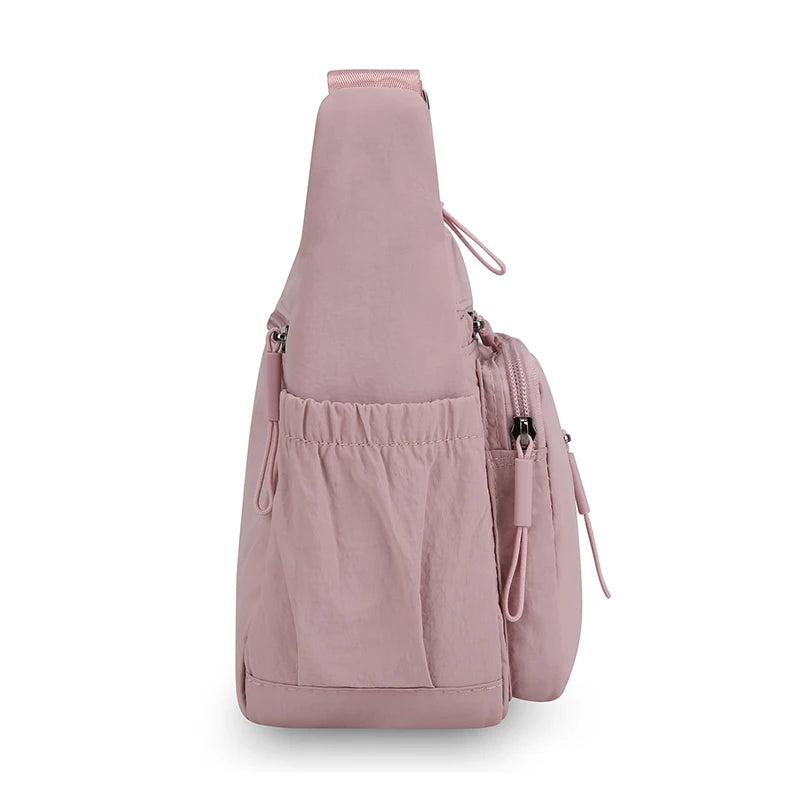 Crossbody Shoulder Bag Unisex, Waterproof Nylon Large Capacity Messenger Purse for Ladies Men Travel Shopping Daily Commute