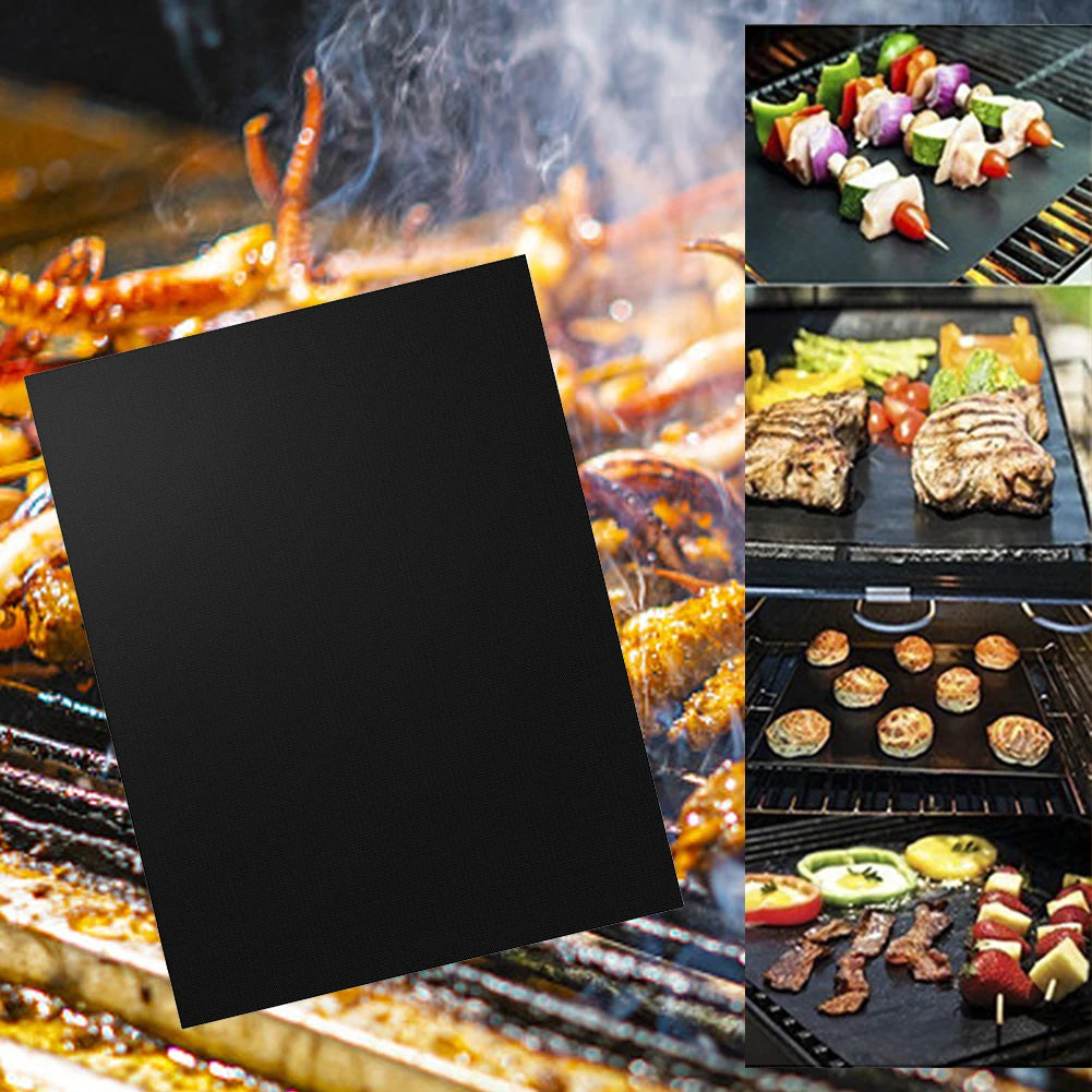 Non-Stick BBQ Grill Mat Set – Reusable PTFE Grill Liner | Tapis de Gril BBQ Antiadhésif Réutilisable