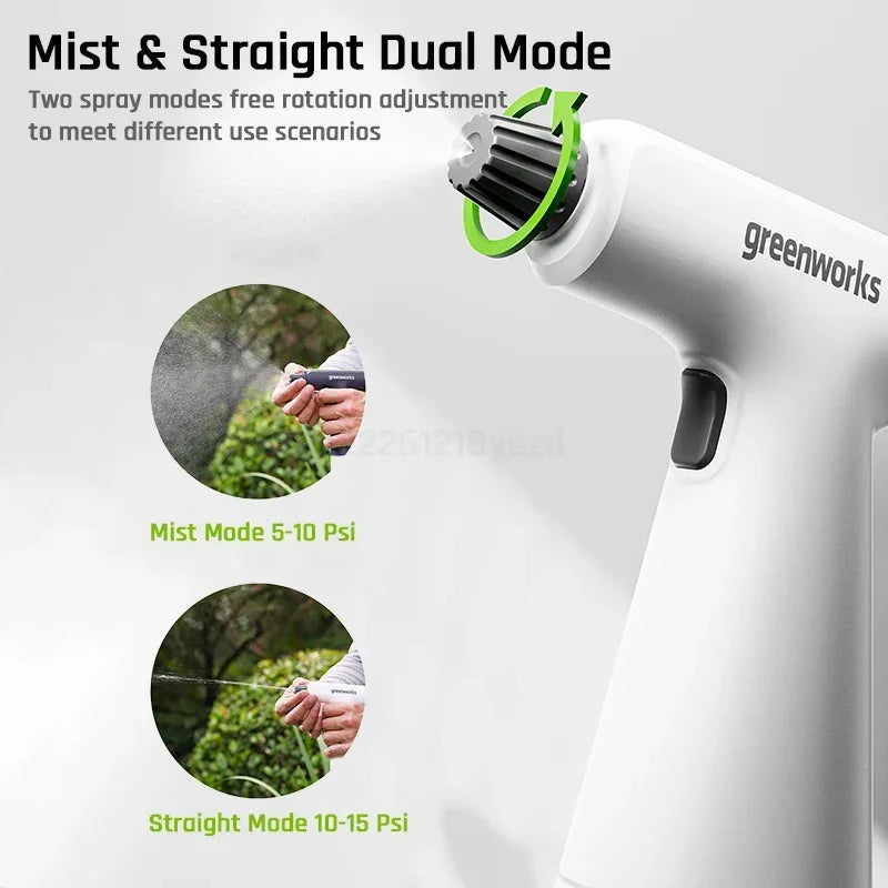 Greenworks Rechargeable Electric Spray Bottle Battery Powered Automatic Plant Mister Indoor Watering Can for Home Garden