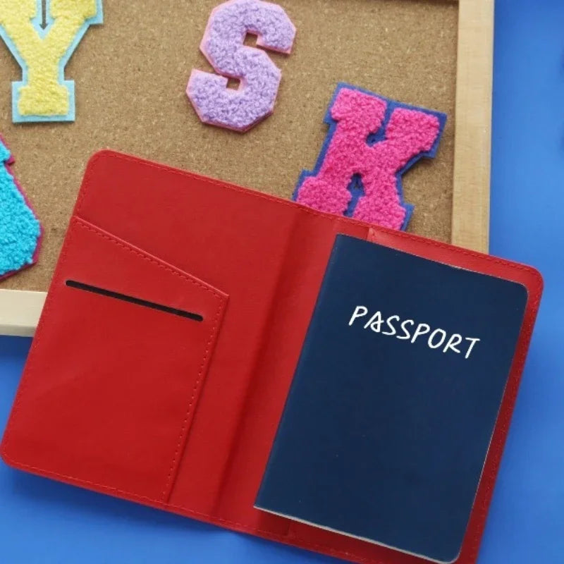Personalized Colorful Grid Pattern Passport Cover Customized Letter Passport Holder Vibrant Cute Pattern Cover