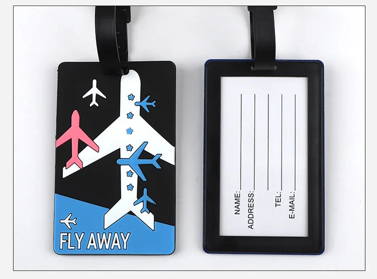 1pc Cartoon Animal PVC Luggage Tag Women Men Holiday Travel Accessories Suitcase Tags Name ID Address Lable Travel Luggage Tags
