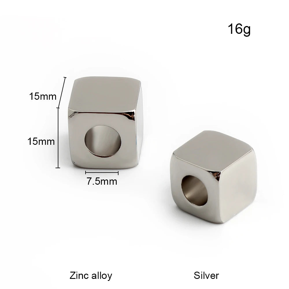 5/50/100PCS 9mm,12mm,15mm Zinc alloy Square Shape Hollow Spacer Beads For DIY Making Bracelet Necklace Chain Gift Decoration