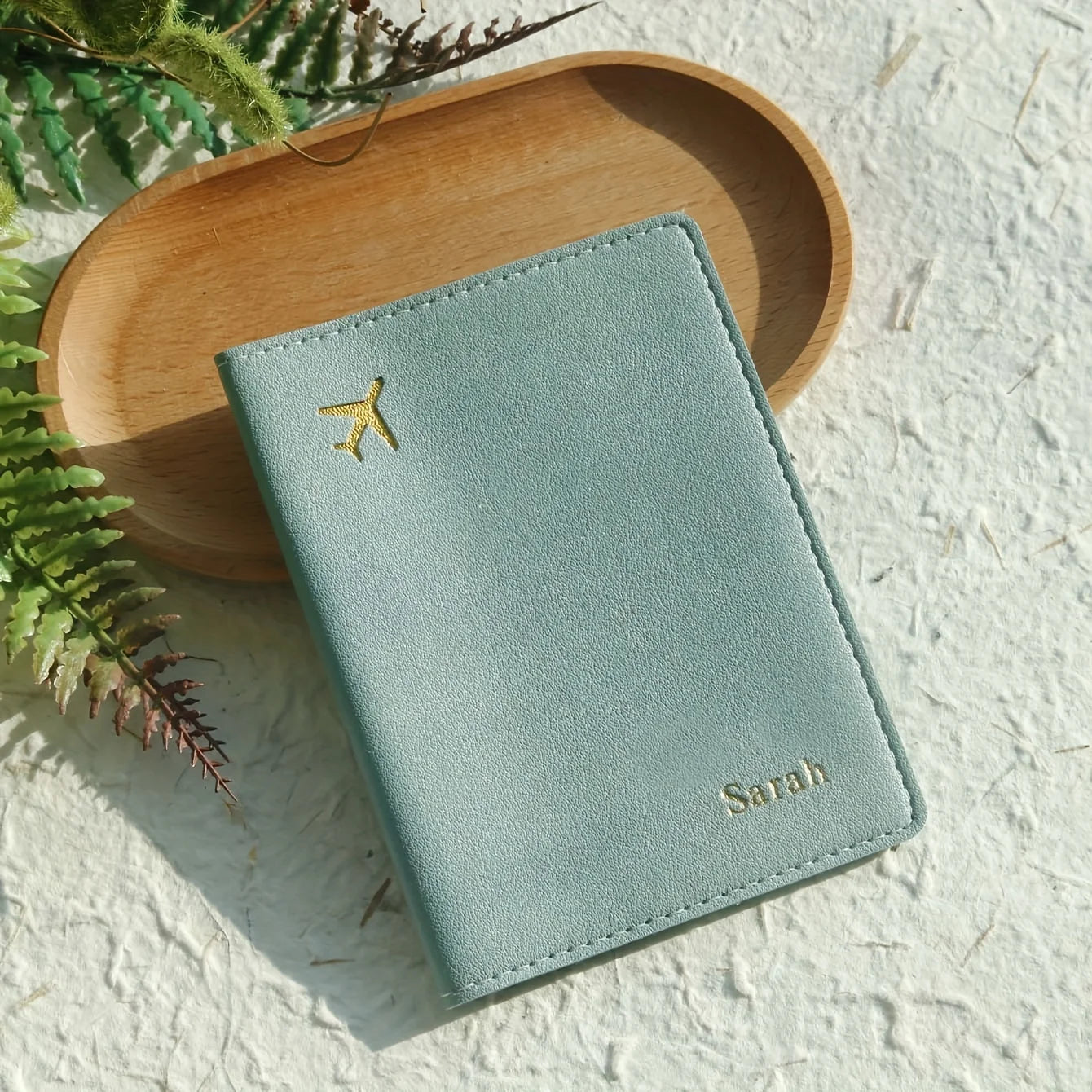 Customized Name PU Leather Travel Passport Gilding Letters Protective Case Personalized Thickened Passport Holder Case