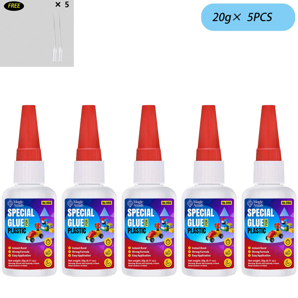 1-4Pcs Special Plastic Glue, Instant Bond Strong Adhesive for Toy Car, Glasses, Lego, DIY Crafts & Plastic Repairs