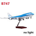 747 Klm Model Toy 47cm 1:130 Scale Plane With Light &Wheels Resin Airplane Models For Collected Gift By Aviation