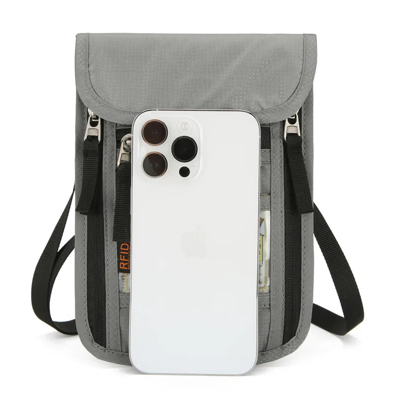 Travel Passport Pouch Neck Strap Ticket ID Pouch Passport Holder RFID-Blocking ID Pouch Senior-Friendly Anti-Lost Pouch