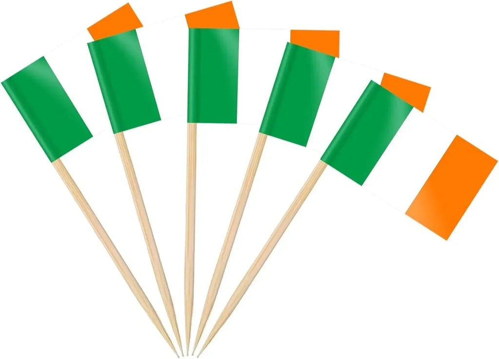 Brazil Flag Toothpick Flags Picks, 100Pcs Small Tiny Brazil Cupcake Toppers Stick Flags National Day, Birthday Party Decorations