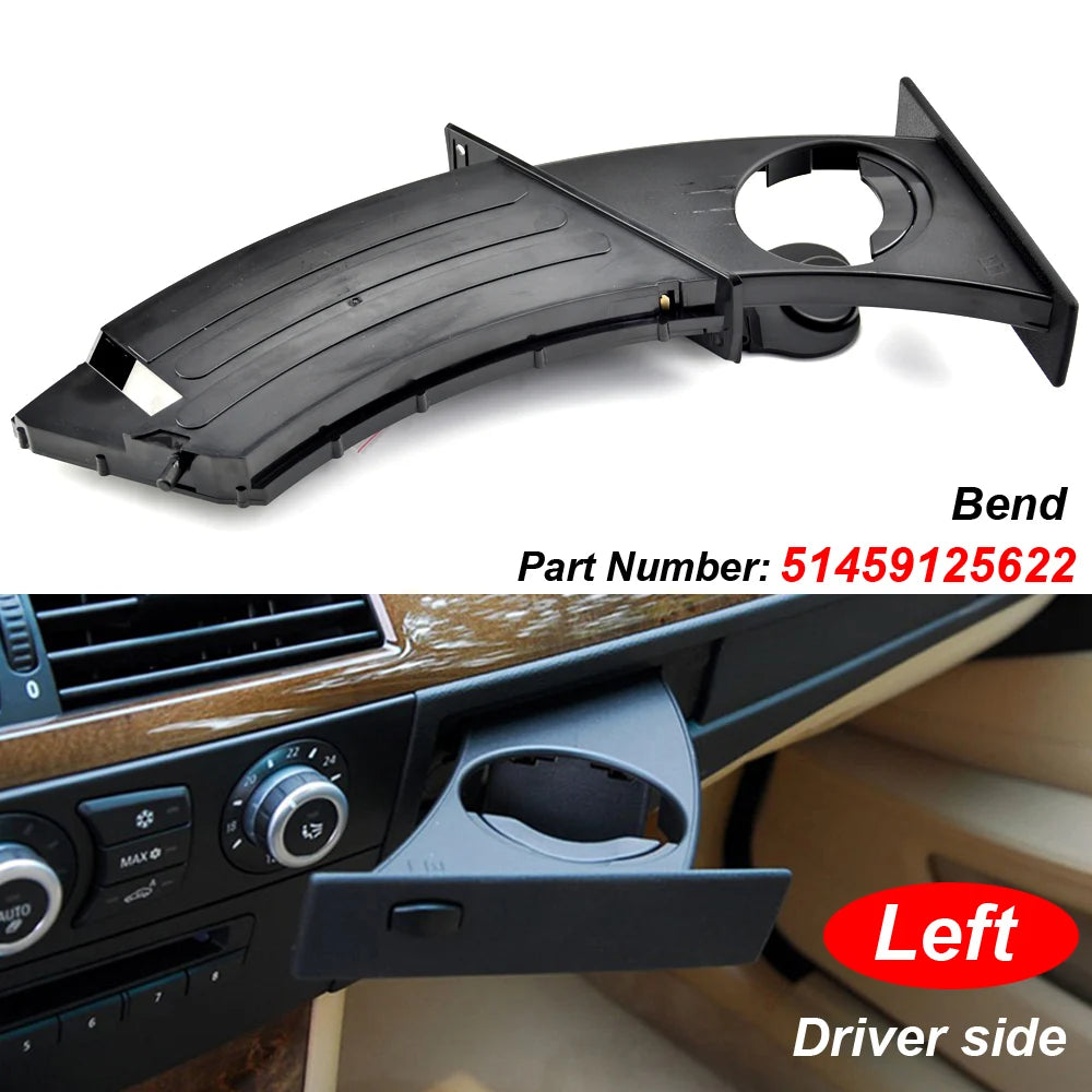 51459125622 51459125626 Front Left Right Cup Holder Drink Rack Black Holders For BMW E60 E61 M5 525i 528i 530i 535i 2004-2010