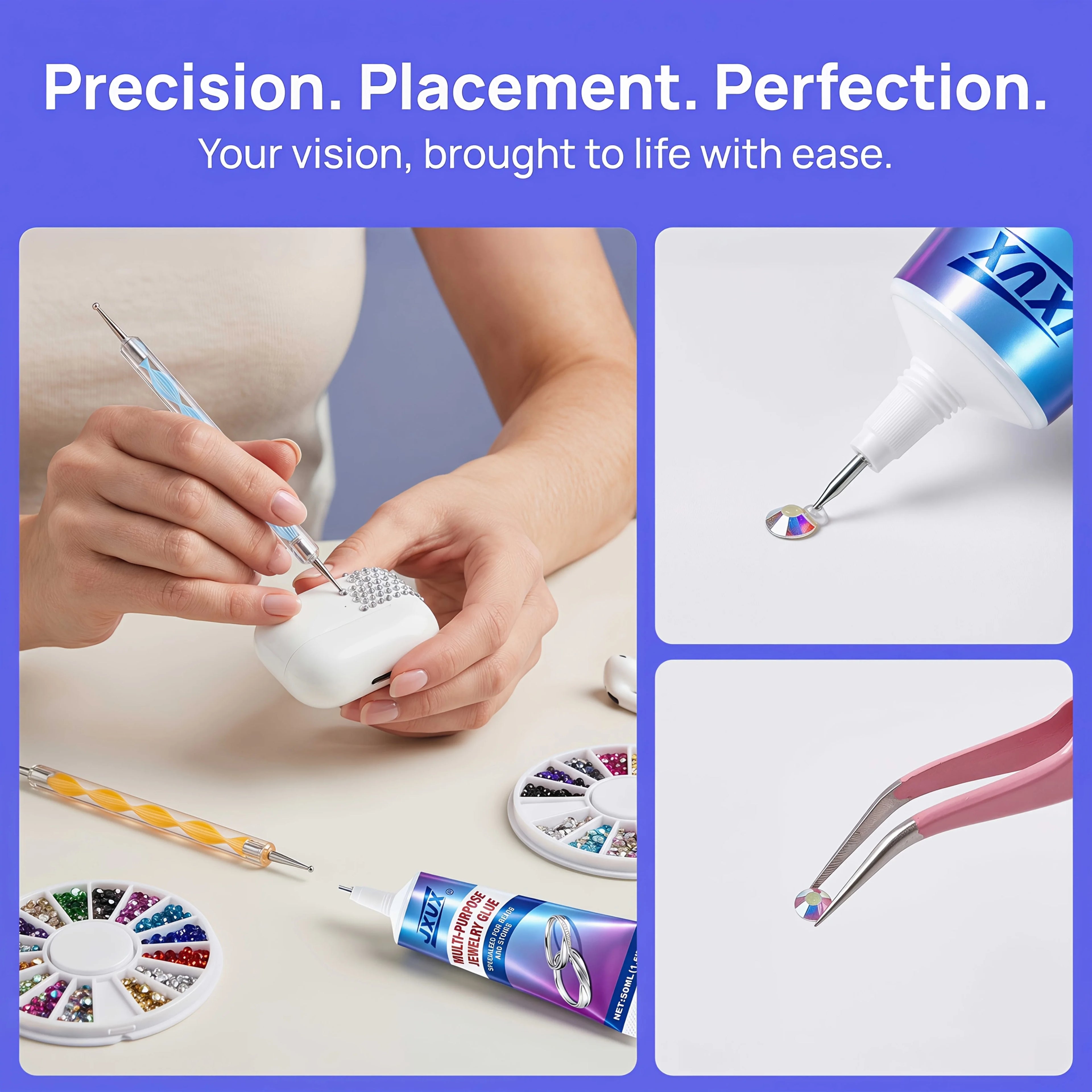 B-7000 Professional Jewelry Adhesive: Ultra-Strong, High-Viscosity, Clear, Waterproof, Multi-Purpose Adhesive