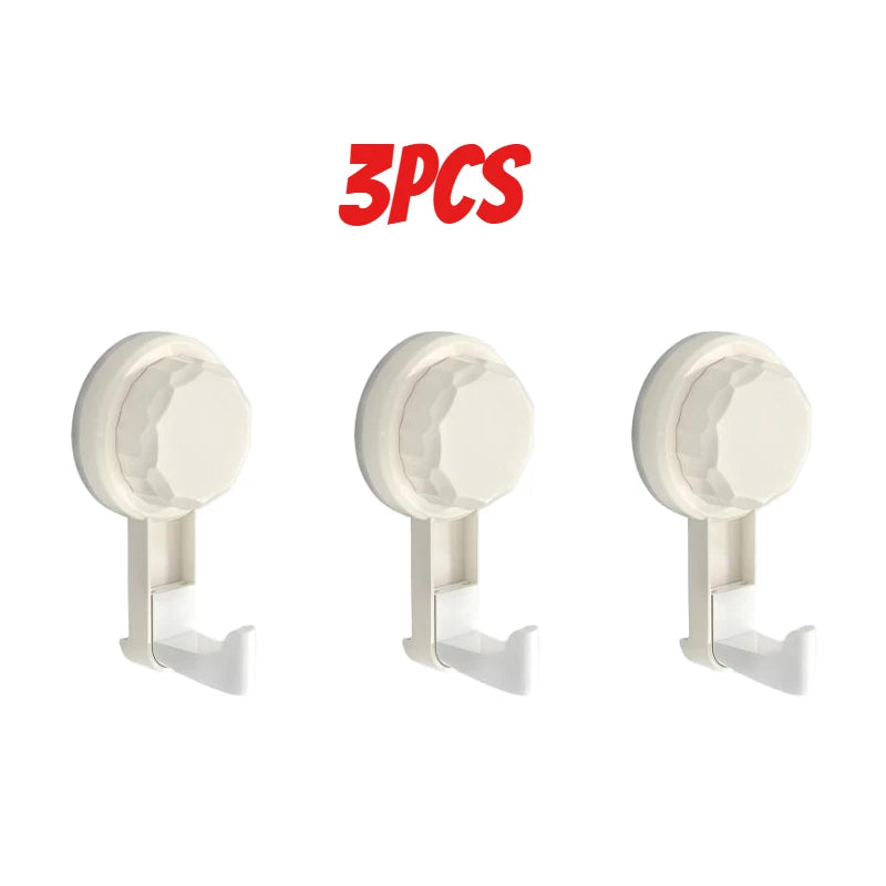 Heavy-duty load-bearing bathroom suction cup hook, no-drill, vacuum, no-trace, adhesive hook for kitchen, door, and wall