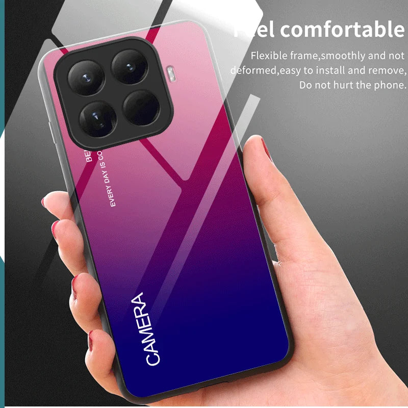 Hard Tempered Glass Case For Xiaomi 17T Pro Mi 17T 5G Protective Cover Gradien Color Pattern Back Shell Fundas
