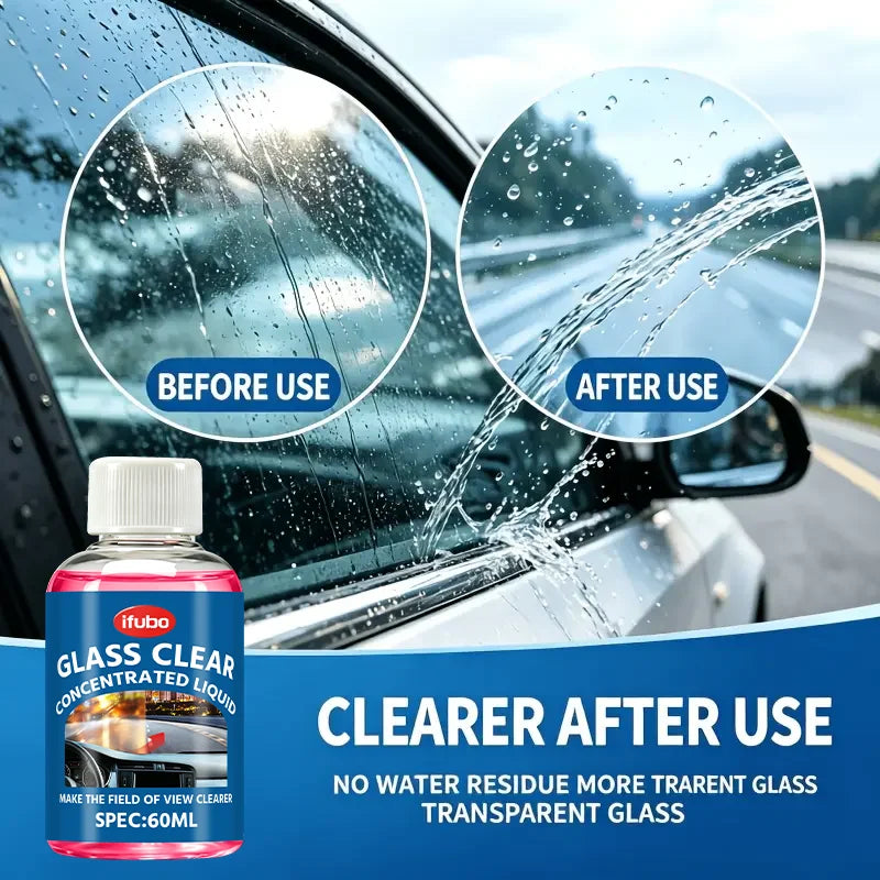 IFUBO Concentrated Car Glass Cleaner 60ML Windshield Washer Fluid Remove Oil Film Anti-Glare Clear Vision Auto Glass Care Liquid