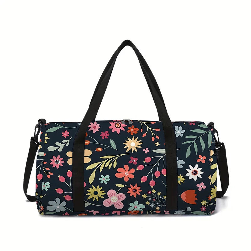 Cartoon Flower Pattern Large Capacity Luggage Bag  For Boy And Girls Best Gifts 2D Cartoon Travel Duffels Hand Bag For Children