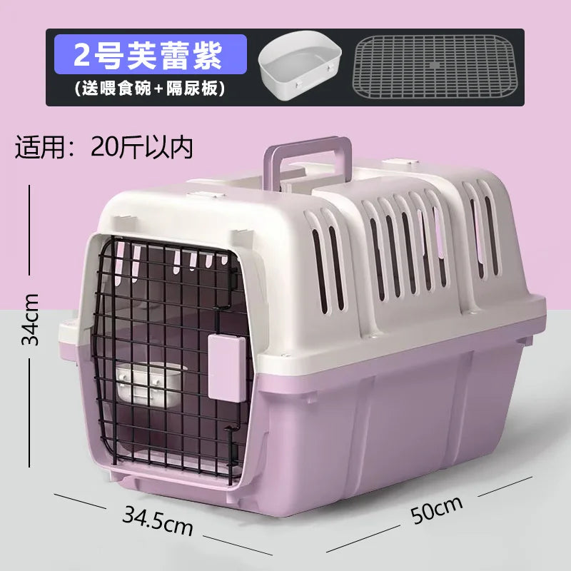 ‌Large Dog Crate for Air Travel - Pet Carrier with Wheels, Foldable Kennel for Golden Retriever, Airline Approved Portable Cage