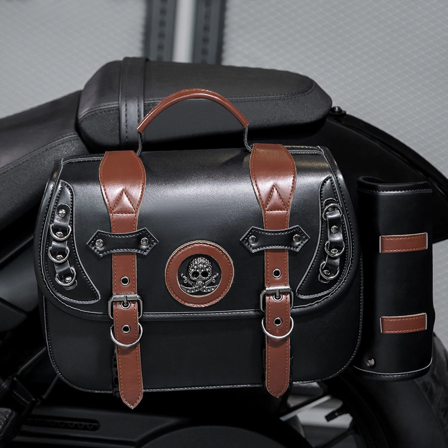 New PU Leather Motorcycle SaddlebagsWaterproof Side Bag Motorcycle Accessories