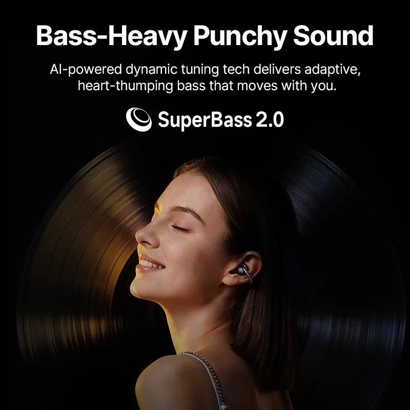 Baseus Bowie MC2 AIR Clip-on TWS Earbuds Ear Clips Wireless Earphones Bluetooth 6.0   Open Earrings 4 Mic ENC Sports Headphones