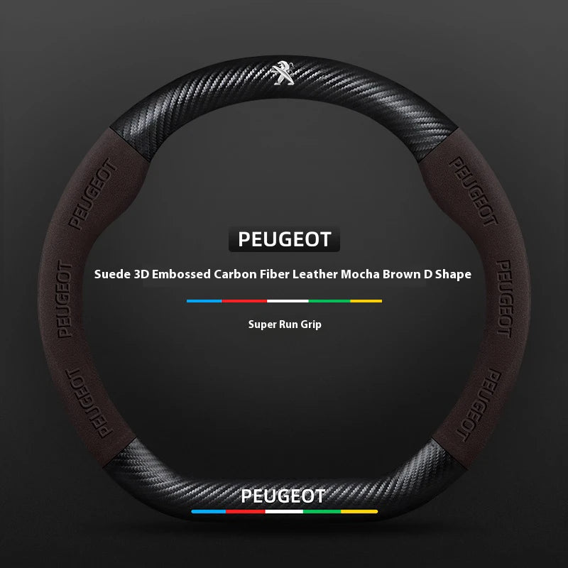 Car Steering Wheel Cover For Peugeot 106 107 108 206 207 208 301 307 308 406 407 408 508 607 2008 3008 4008 5008 GT RCZ Rifter