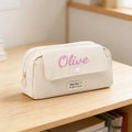 Customised Embroidery/Standard Style 2 Options, Personalized Flip-Top Pencil Case, Stationery Bag, Back-To-School Season,