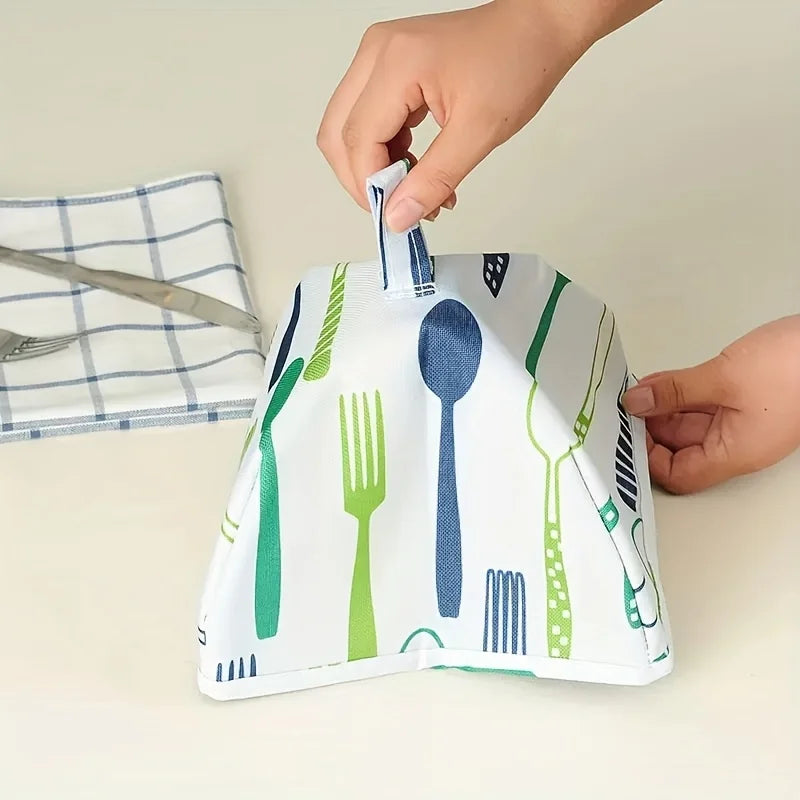 1PC Creative Foldable Square Rice Cover Aluminum Foil Insulation Food Dust Cover for Kitchen Dining Table Leftover Protection