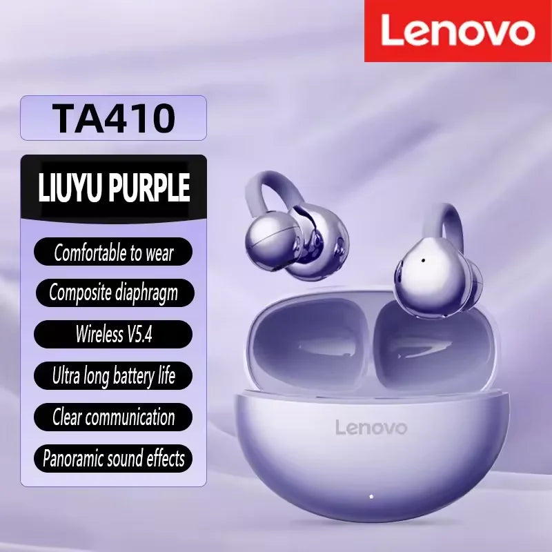 Lenovo TA410 TWS Wireless Earclip Earphones Panoramic Spatial Sound Effects Long Battry Life HD Voice Bluetooth Gaming Earphones