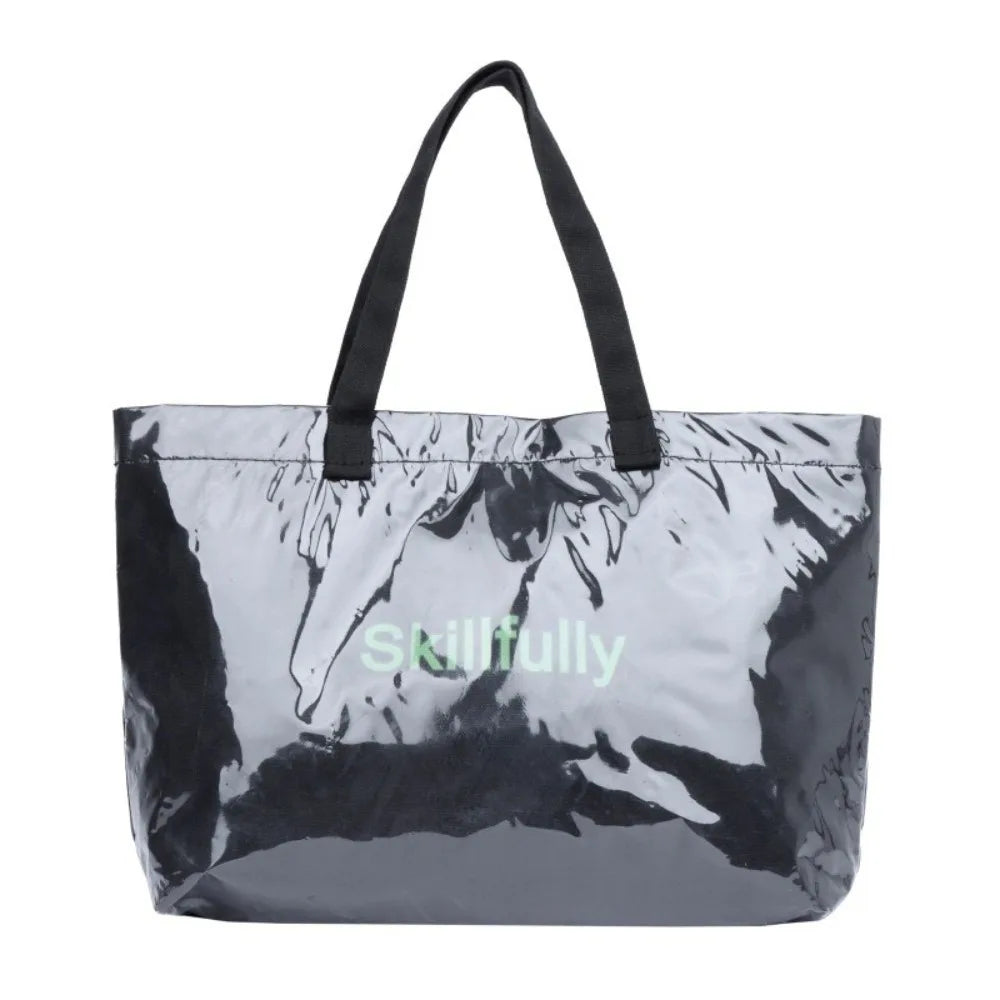Large Capacity Transparent Jelly Bag Tote Bag Summer PVC Tote Bag Shoulder Pouch Beach Bag Letter Prints Handbags Shopping