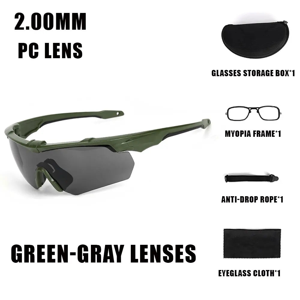 JSJM Outdoor Military 2.0MM Tactical Goggles Windproof Dustproof CS Shooting UV400 Safe Protective Glasses Mountaineering Gafas