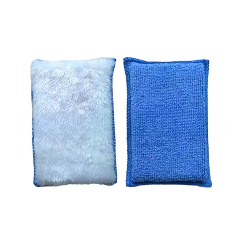 2PCS Microfiber Car Cleaning Sponge Pads Interior Detailing Applicator Sponge Dashboard Leather Seat Window Car Wash Cleaning