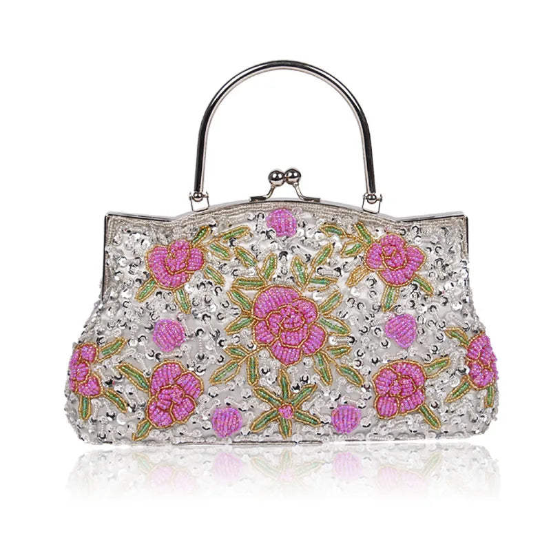 2023 New Women Retro Handbag Luxury Evening Clutch Bag Embroidered Design Ladies Wedding Evening Party Handbag Dinner Bag