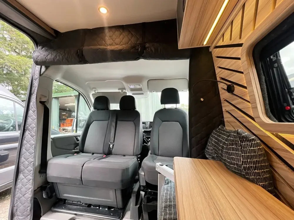 Quilted Blackout Thermal Cab Divider Black For Fiat Ducato Peugeot Boxer Citroen Relay 2006+ Ram Promaster Caravan Motorhome