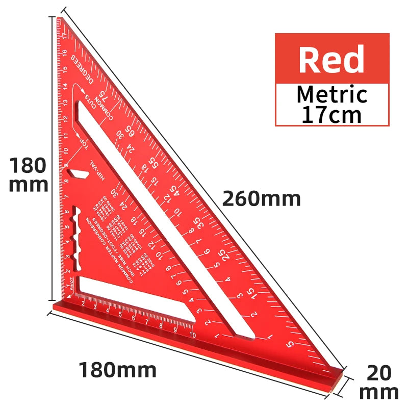 Triangle Ruler 90 Deg. Angle Meter 7 Inch Triangular Ruler Try Square Triangular Square Triangle Joinery Metal Carpenter Square