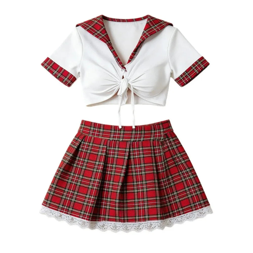 Red Lace Babydoll Lingerie Dress Women Cosplay Costume Sleepwear Daily Nightwear