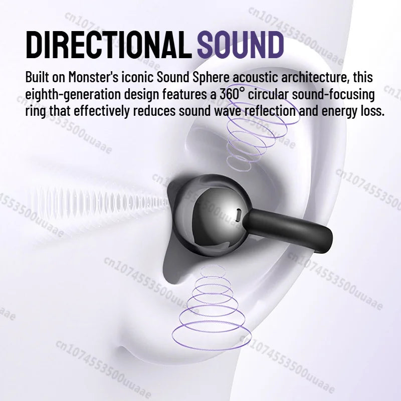 Monster Airclip AC730 OWS Ear Clip Headphones 360° Stereo Sound Bluetooth 6.0 Wireless Earphone Clear Call TWS Wireless Earbuds
