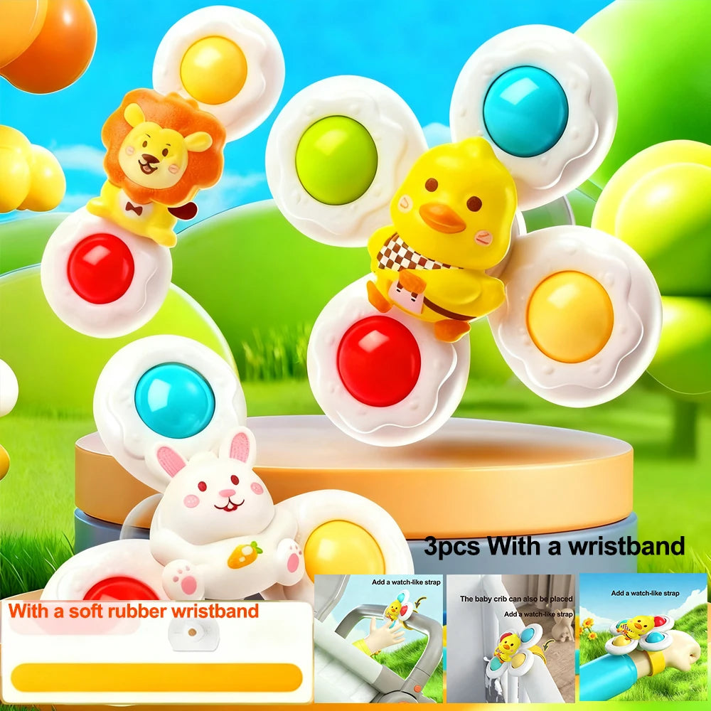 Suction Cup Spinner Toy Baby Bath Funny Game Educational Toy For Children Infant Sensory Stress Reliever Christmas Gifts for Kid