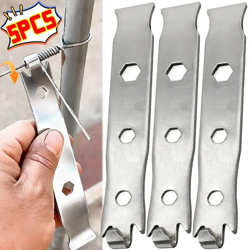 5/1x Fence Wire Twisting Tools Stainless Steel Wrench Heavy Duty Tensioning Tool for Garden Binding Wire Fence Twisting Fastener