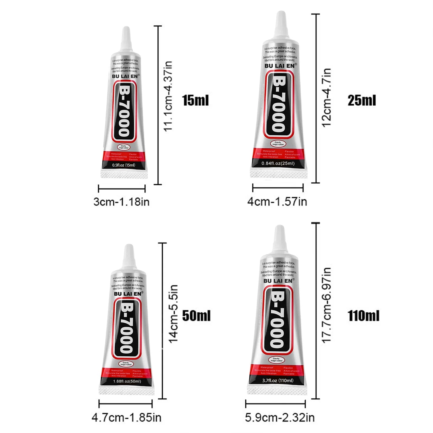 B7000 Clear Glue With Precision Applicator Tip, Suitable For Rhinestone Adhesive, Crafts Making,Shoe Bonding,Jewelry DIY,Metal.