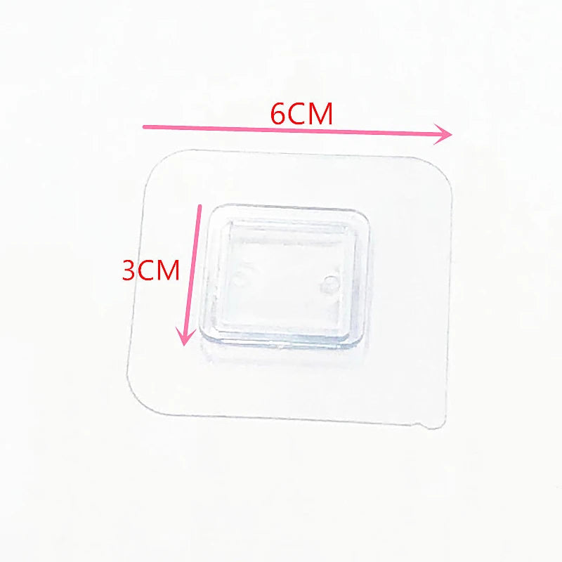 1Pcs Transparent Wire Shelf Wall Mount Sticker Sided Fixing Patch Wall Self Adhesive Hook For Kitchen Bathroom Gadget
