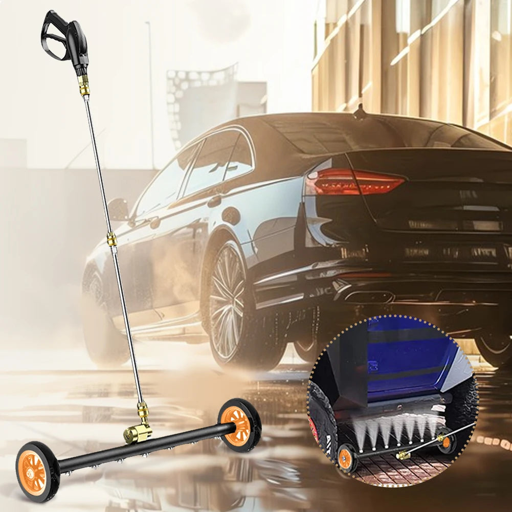 22 Inch High-Pressure Water Broom 1/4 Quick Connector Pressure Washer Extendable 3-Wand Underbody Cleaning Water Broom 4000 PSI