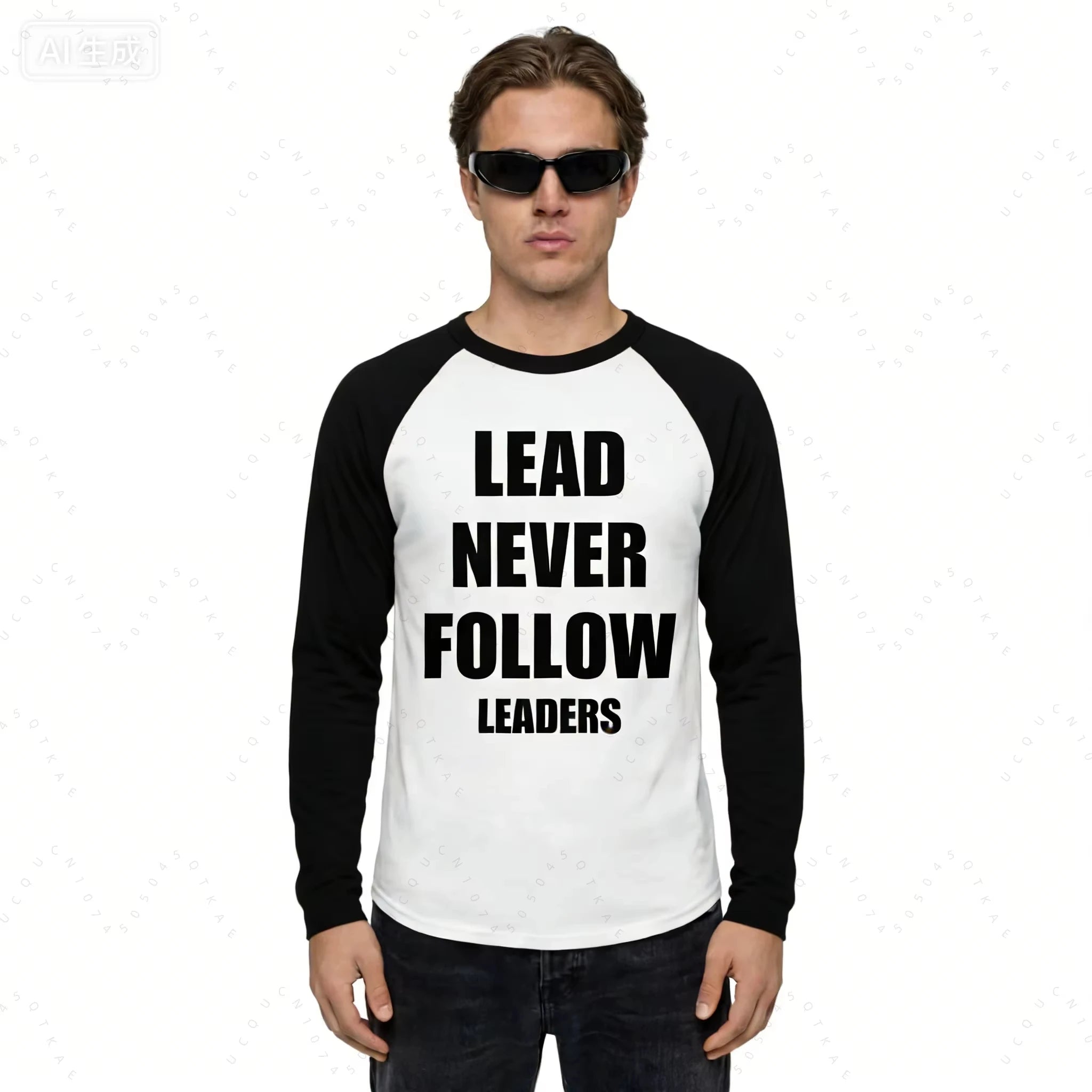 2026 Lead Never Follow Leaders 3D Printed Unisex Casual T-Shirt Shirt Harajuku Street Round Neck Long Sleeve Men Hiking T-Shirts