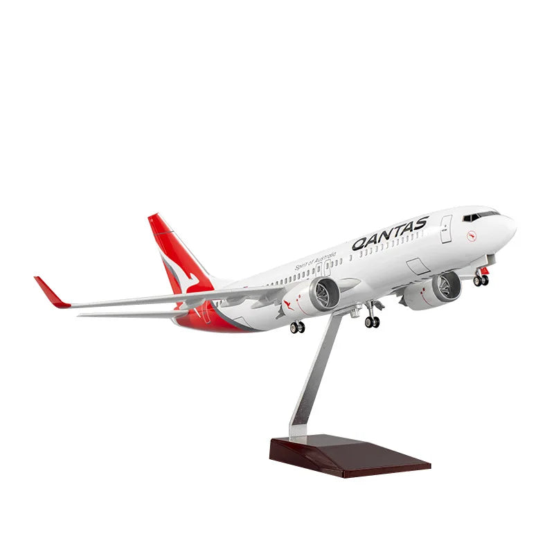 1:85 Scale 47CM Die-Cast Resin B787/B747/A380/B737 Airbus Australian Airlines Qantas Series Aircraft Model Toy With Lights and W