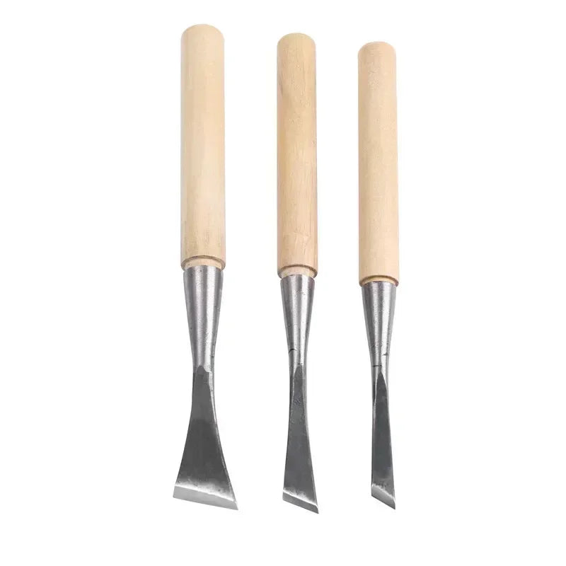 3pcs/set 10mm/17mm/30mm Skew Cutting Tool For Cutting Blanks Wood Carving Tool Hand Carving Knife Oblique Edge Knife
