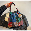 Niche original retro contrasting ethnic style 2026 spring and summer new denim bag, single shoulder crossbody sail bag