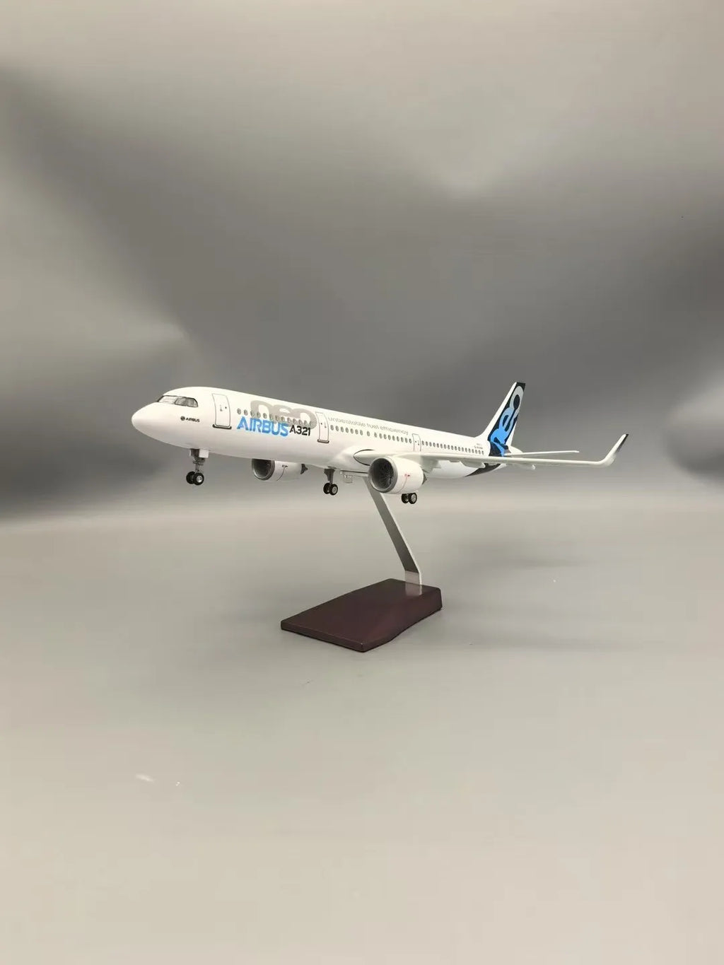 44CM Scale Aircraft 1/100 A321 neo Prototype Model Airplane Resin 321 collectible miniatures Model toys for children Collected