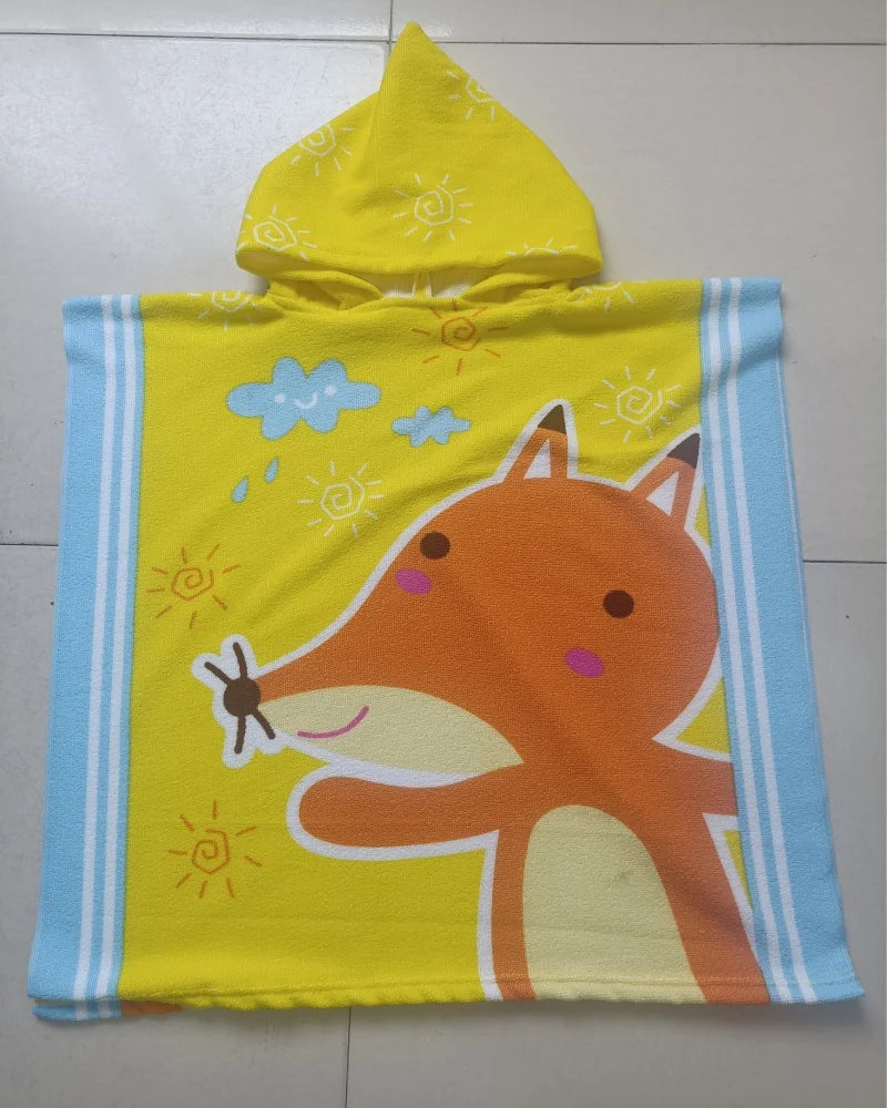 Beach Towel For Kids Hooded Bath Towel Poncho Kids  rabbit pattern Baby Towel For Girls 2-6 Years Bathroom Beach Swim Cover