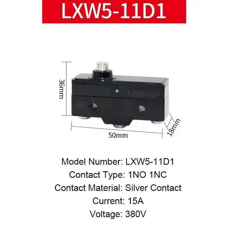 5pcs Micro Limit Switch Small Limiter Travel Switches LXW5-11G1/G2/Q1/M3 Screw Foot 1NO 1NC Silver Contact