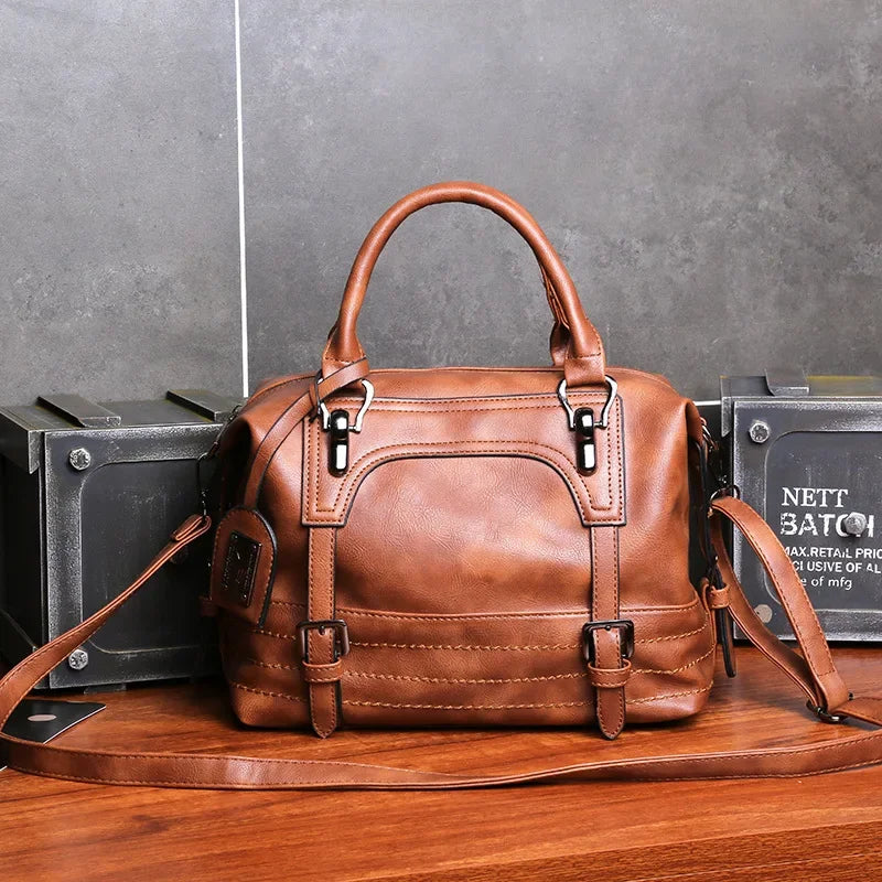Women's PU Leather Crossbody Tote Handbag – Stylish Shoulder Bag for Daily Use